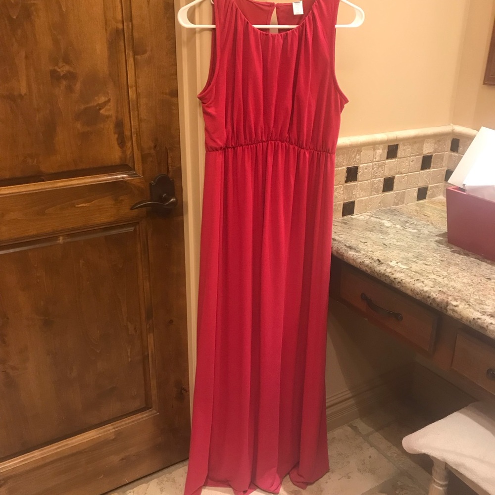 Maternity hot pink maxi dress